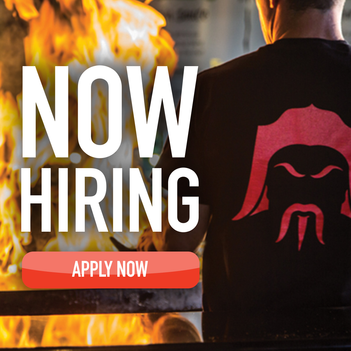 HuHot employee cooking on grill